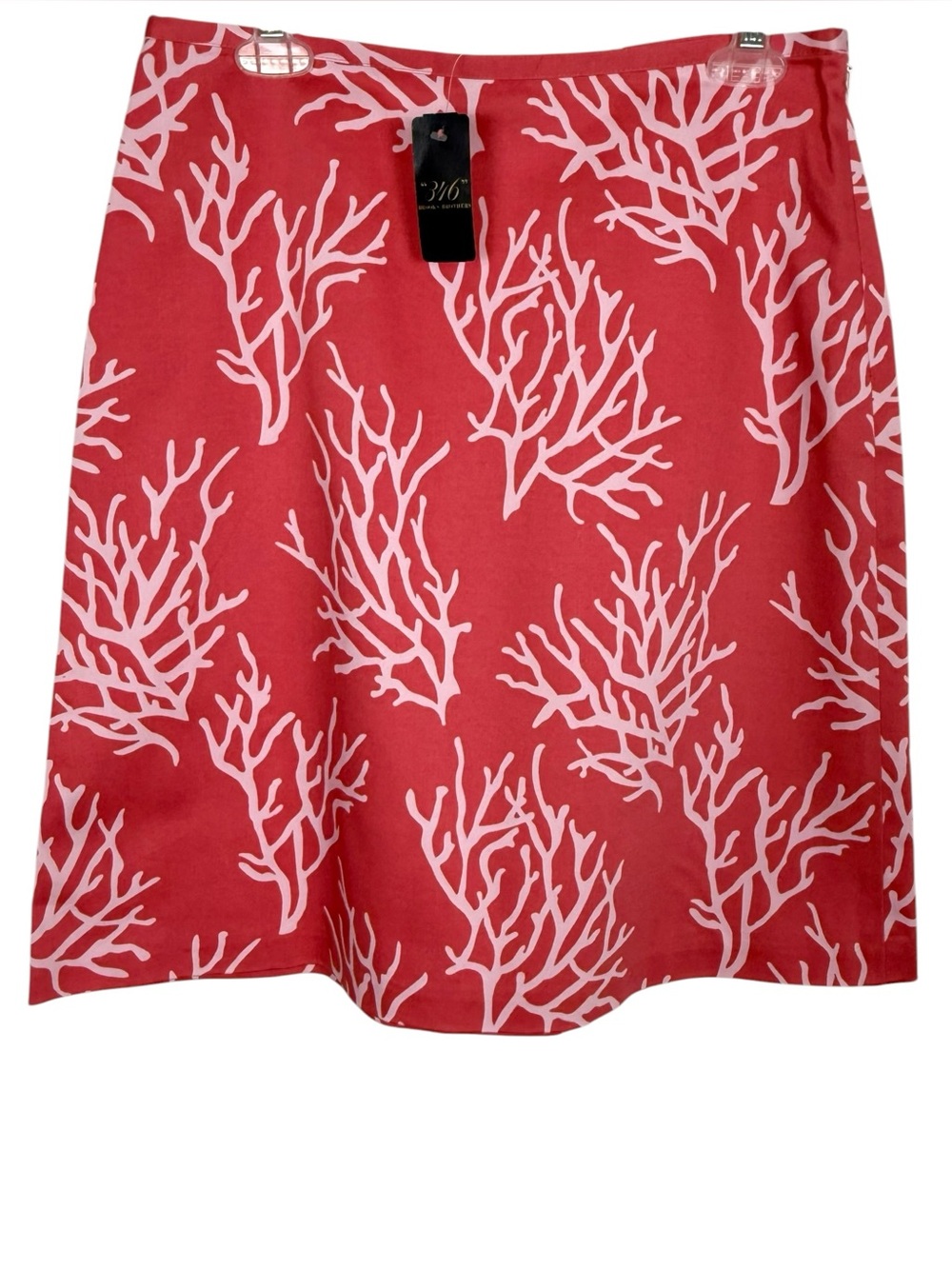 Brooks Brothers 346 Coral Pink Coral Reef Print Stretch Pencil Skirt NWT Size 6
